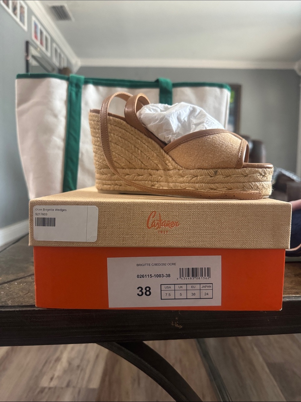 Castaner Brigitte Espadrille Wedge in Ocre Tan